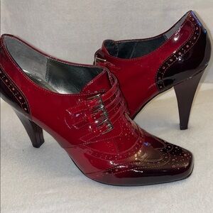Elegant Burgundy Heeled Brogues
